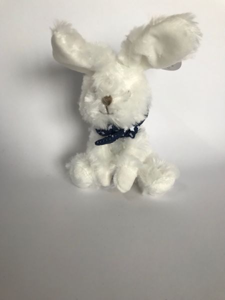 DC3818-05 - Lapin chouchou doudou avec foulard bleu foncé à étoiles - 1