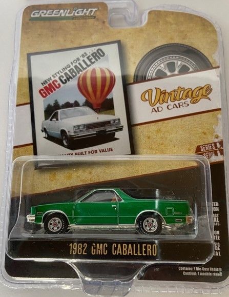 GREEN39090-FVERT - GMC Caballero 1982 Verte de la série VINTAGE AD CARS sous blister - 1