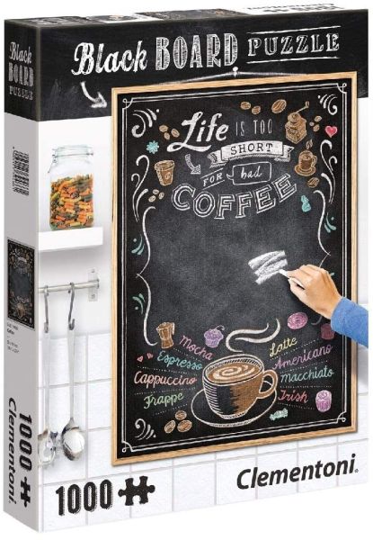 CLE39466 - Puzzle 1000 Pièces BlackBoard Coffee – 50x69 cm - 1