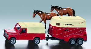 SIK3758 - LAND ROVER 110 Pick-up avec Van à Chevaux - 1