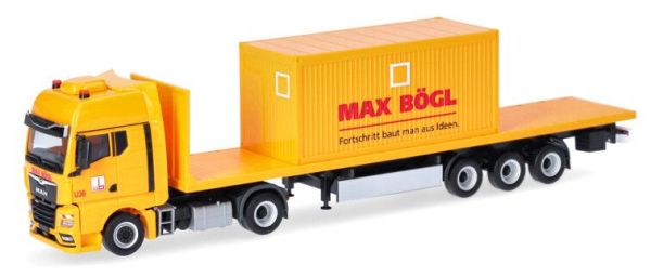 HER318556 - MAN TGX GX 4x2 avec plateau 3 essieux et container MAX BOGL - 1