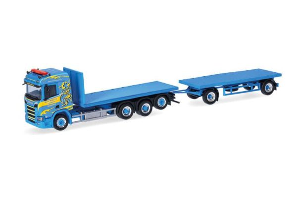 HER318631 - SCANIA CR 20 8x4 avec plateau et remorque 1+1 essieu - 1