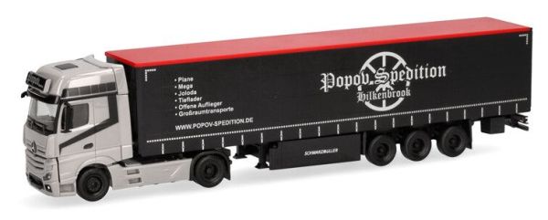 HER318891 - MERCEDES BENZ Actros L 4x2 avec remorque 3 essieux POPOV Spedition - 1