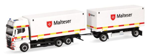HER318945 - MAN TGX GX 6x2 avec caisse et remorque 1+1 essieux MALTESER - 1