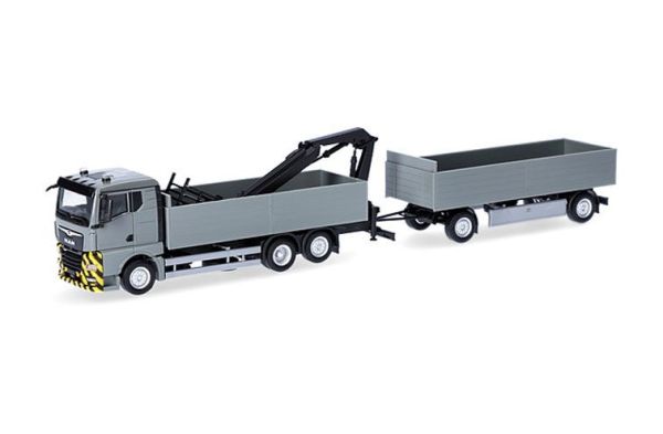 HER320825 - MAN TGX GN 6x2 benne avec grue et remorque 1+1 essieux - 1