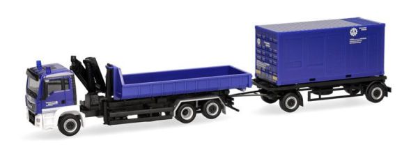 HER320863 - MAN TGS M 6x2 avec benne basculante et remorque 1+1 essieux THW Singen - 1