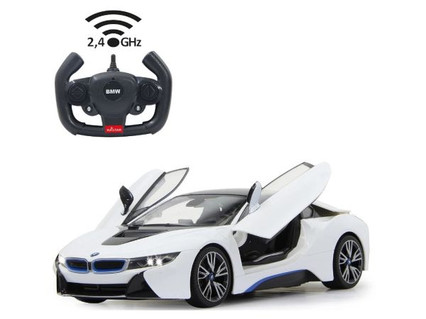 JAM404571 - BMW i8 blanc avec porte radiocommandé - 1