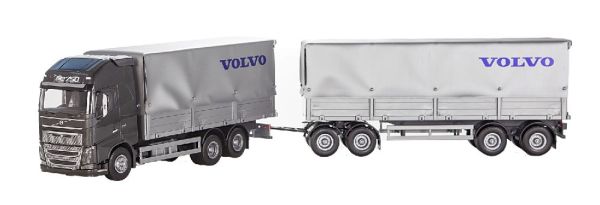 EMEK40953 - VOLVO FH16 750 6x4 noir porteur avec remorque bâchée 2+2 Essieux - 1