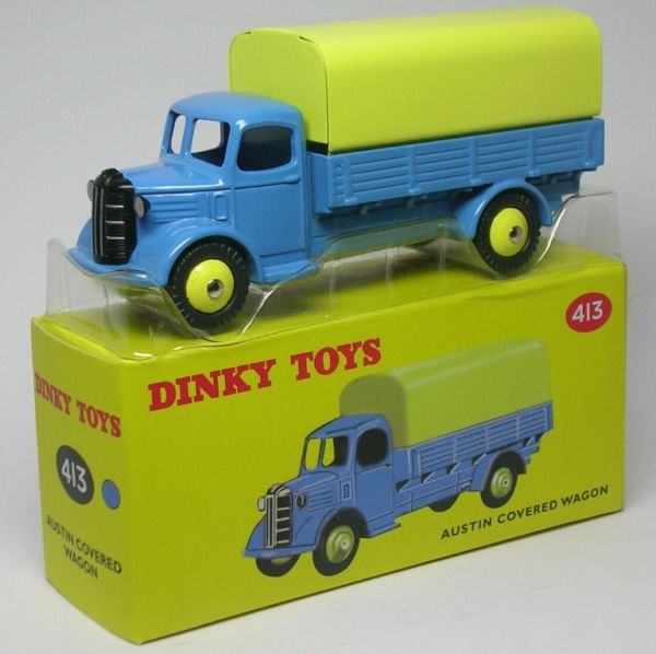 DIN413BLEU - AUSTIN Covered wagon bleu et jaune - 1