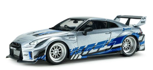 SOL4311211 - NISSAN GT-R Liberty Walk 2020 Argent avec bandes bleu - 1
