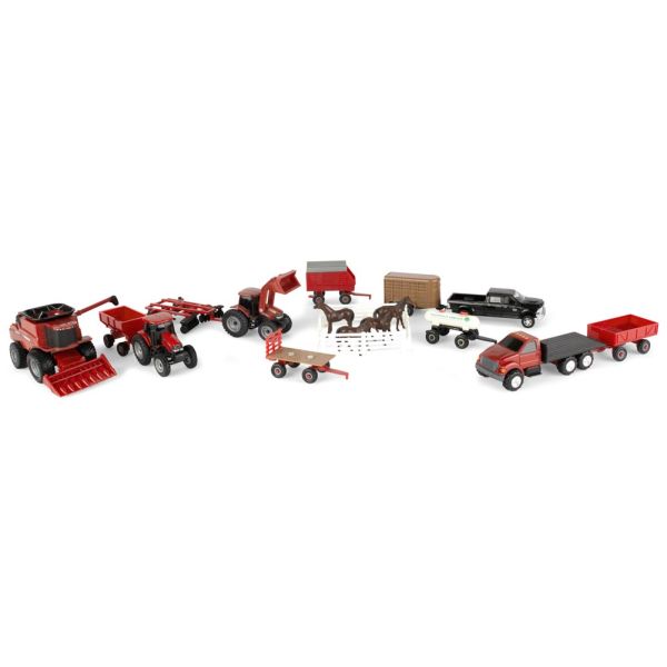 ERT44091 - Set de 20 Véhicule et accessoires CASE IH - 1