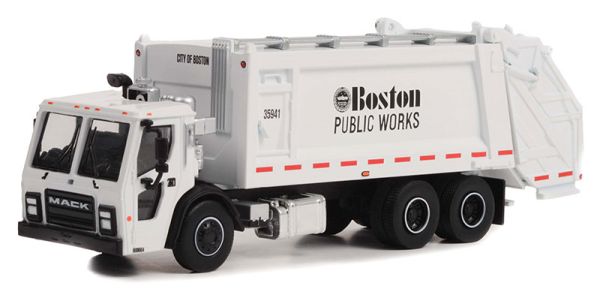 GREEN45160-C - MACK LR poubelle 6x4 2020 BOSTON public de la série S.D TRUCKS sous blister - 1