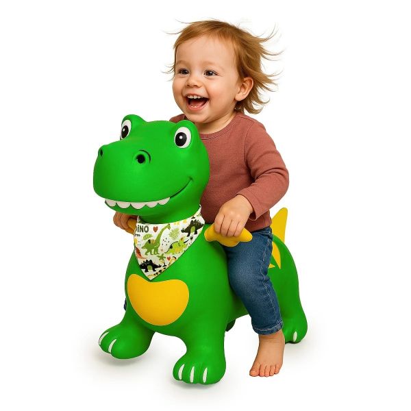 JAM466007 - Animal rebondissant Dino avec ailes HoppyDoo vert avec pompe - 1