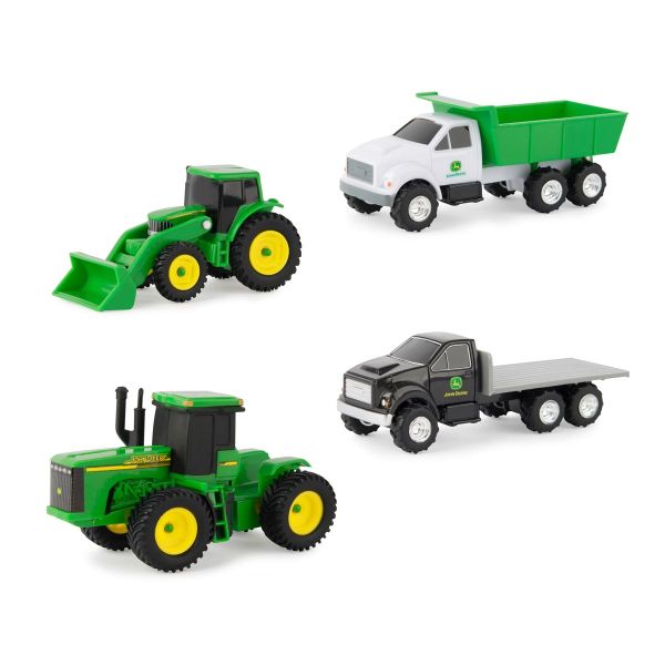 ERT37685-47212 - Set de 4 véhicules JOHN DEERE – Tracteurs et camion benne et plateau - 1