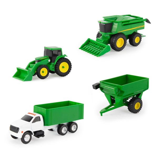 ERT37685-47213 - Set de 4 véhicules JOHN DEERE – Tracteur avec accessoire Moissonneuse et Camion - 1