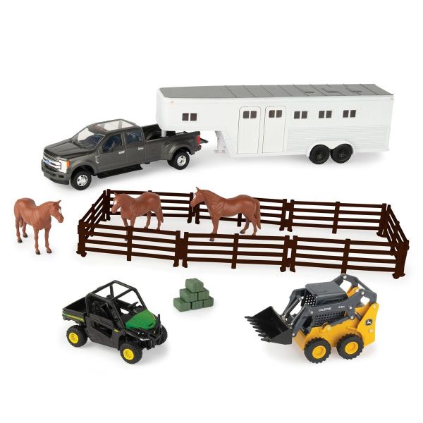 ERT47247 - Ensemble de véhicule JOHN DEERE pour la ferme avec 3 chevaux - 1