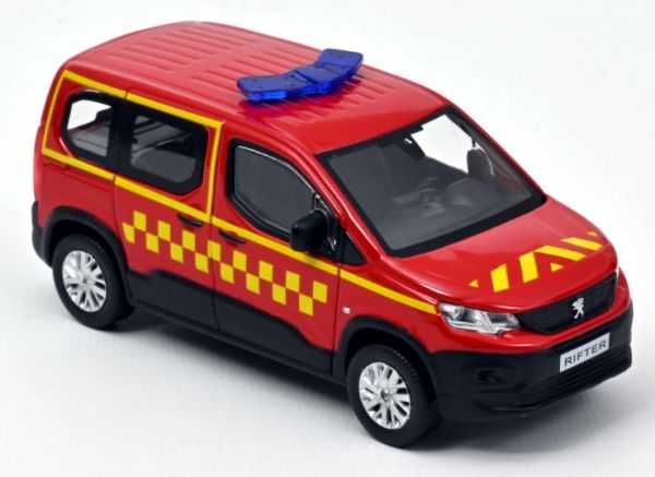 NOREV479071 - PEUGEOT Rifter 2019 Pompiers décoration latérale à damier - 1