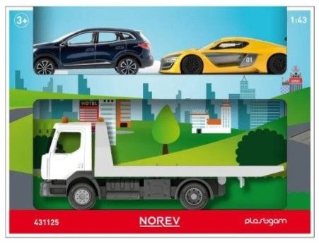 NOREV431125 - RENAULT dépanneuse avec deux voitures - 1