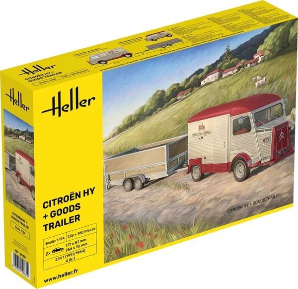 HEL50331 - CITROEN HY avec remorque de marchandises à assembler et à peindre - 1
