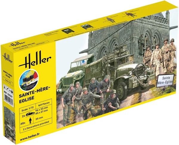 HEL52327 - Kit de démarrage avec peinture et accessoires  - Sainte-Mère-Eglise à assembler - 1