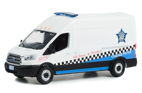 GREEN53050-B - FORD Transit LWB high Roof Police de Chicago 2019 de la série ROUTE RUNNERS sous blister - 1