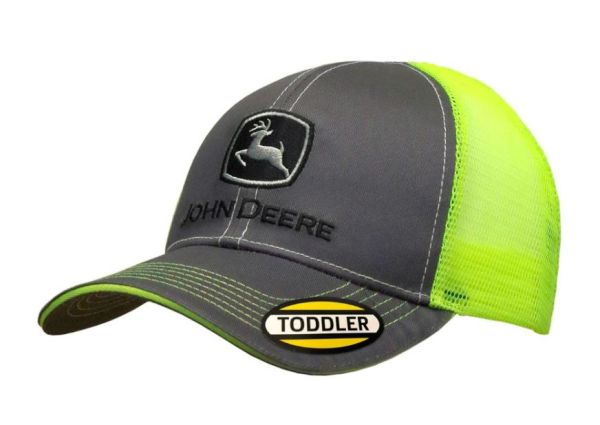 MC53080411CH - Casquette grise avec arrière en filet verte pour enfants JOHN DEERE - 1