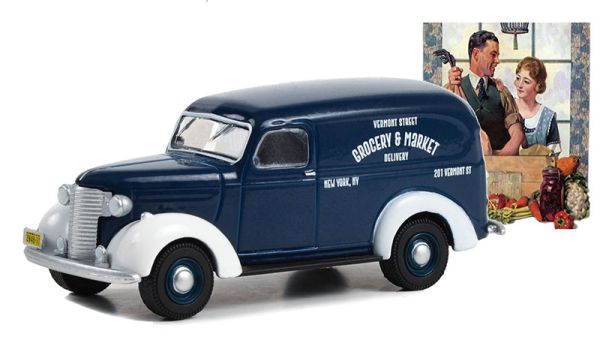 GREEN54080-A - CHEVROLET Panel Truck 1939 GROCERY & MARKET de la série NORMAN ROCKWELL sous blister - 1