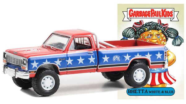 GREEN54090-E - DODGE Ram D-250 1985 Rouge et bleu  de la série GARBAGE PAIL KIDS sous blister - 1