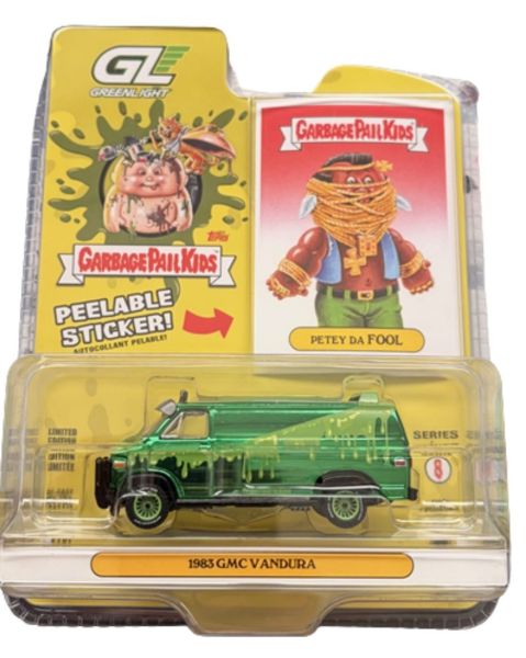 GREEN54120-A-VERT - GMC Vandura 1983 vert - PETEY DA FOOL de la série GARBAGE PAIL KIDS sous blister - 1