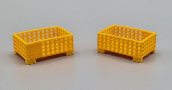 MSM5471/04 - 2 Caisses-palettes grillagées mi-hauteur Jaune - L.24 x l.16 x H.10.3 mm - 1