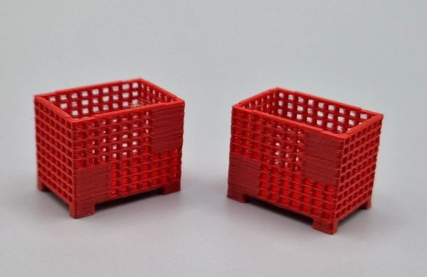 MSM5471/05 - 2 Caisses-palettes grillagées Rouge - L.24 x l.16 x H.19.4 mm - 1