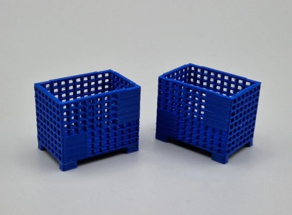 MSM5471/07 - 2 Caisses-palettes grillagées Bleu - L.24 x l.16 x H.19.4 mm - 1