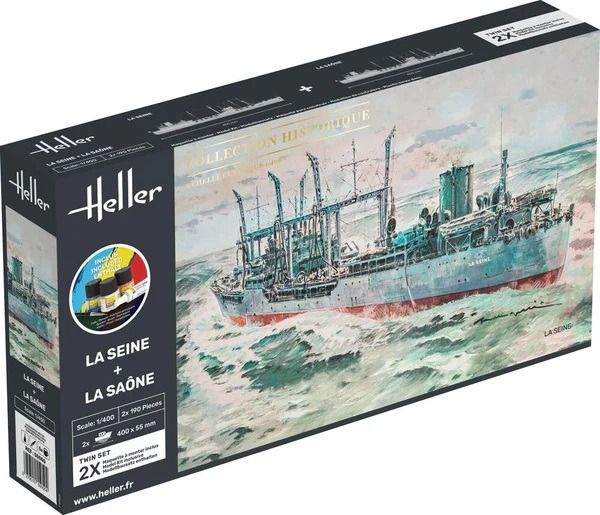 HEL55050 - Kit de démarrage avec peinture et accessoire - Cuirassés La Seine et La Saone - 1