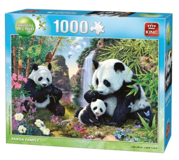 KING56009 - Puzzle 1000 pièces Famille de Panda - 1