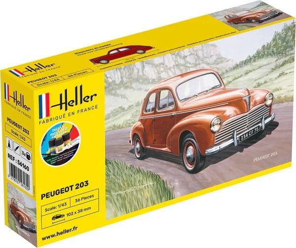 HEL56160 - Kit de démarrage avec peinture et accessoires - PEUGEOT 203 à assembler - 1