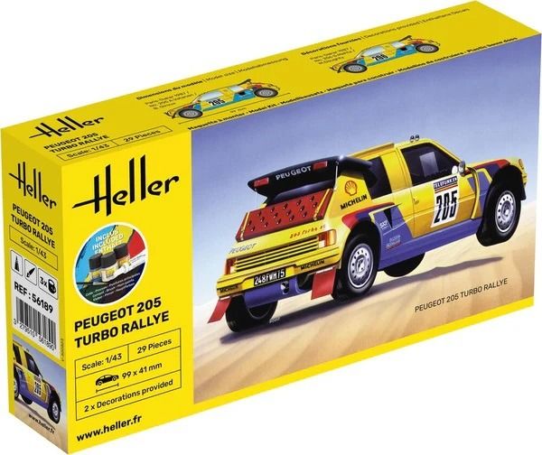 HEL56189 - Kit de démarrage à assembler avec peinture - PEUGEOT 205 Turbo rallye #205 - 1