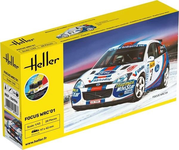 HEL56196 - Kit de démarrage avec peinture et accessoires - FORD Focus WRC-01 #3 à assembler - 1