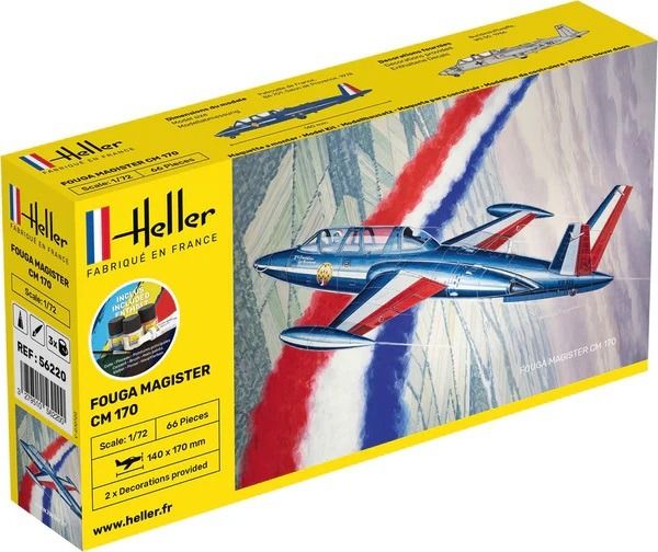 HEL56220 - Kit de démarrage avec peinture et accessoires - FOUGA Magister CM 170 à assembler - 1