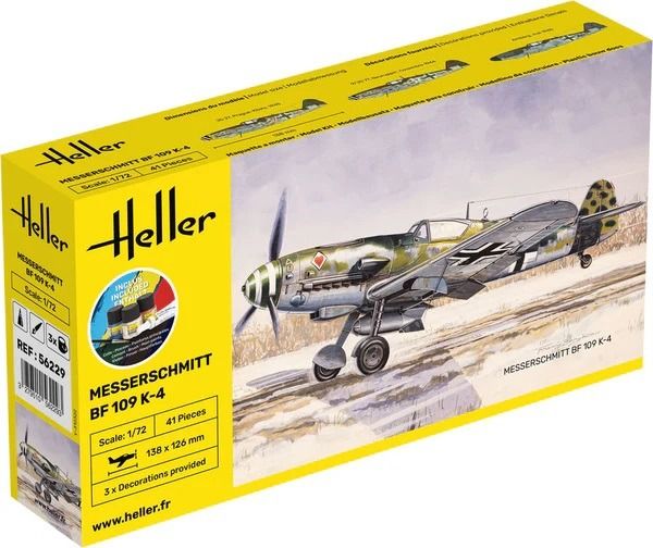 HEL56229 - Kit de démarrage avec peinture et accessoires - MESSERSCHMITT BF 109 K-4 à assembler - 1