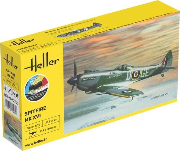 HEL56282 - Kit de démarrage avec peinture et accessoires - SPITFIRE MK XVI à assembler - 1