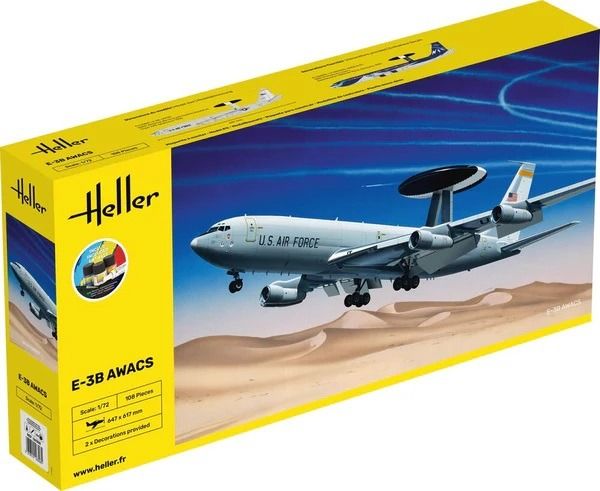 HEL56308 - Kit de démarrage avec peinture et accessoires - BOEING E-3B Awacs à assembler - 1