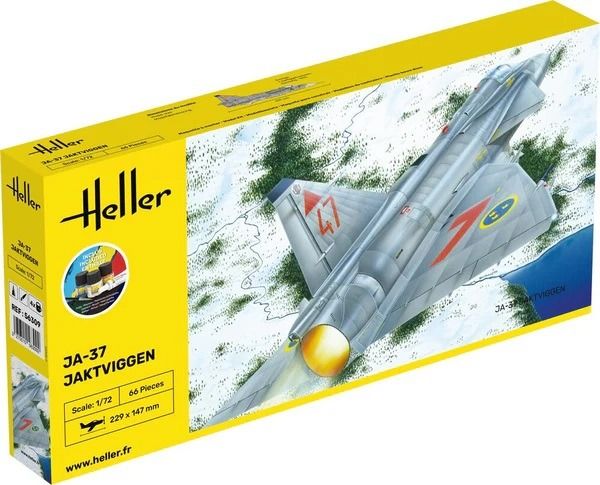 HEL56309 - Kit de démarrage avec peinture et accessoires - SAAB JA-37 Jaktviggen à assembler - 1