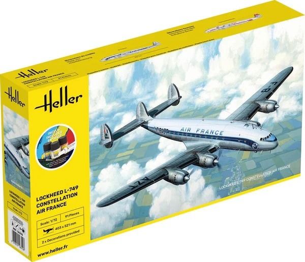 HEL56310 - Kit de démarrage avec peinture et accessoires - LOCKHEED L-749 Constellation - AIR France à assembler - 1