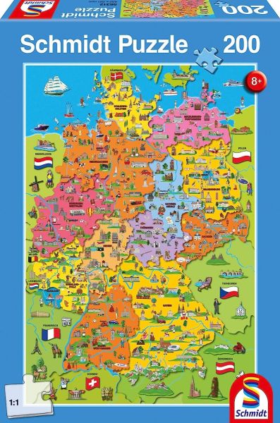 SCM56312 - Puzzle 200 Pièces Carte de l'Allemagne Illustrée - 1