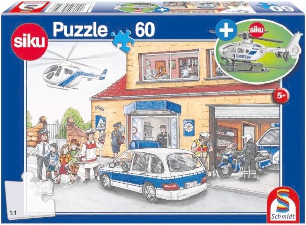 SCM56351 - Puzzle 60 Pièces Le commissariat avec hélicoptère - 1