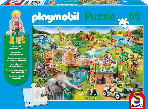 Puzzle 60 Pièces Au zoo PLAYMOBIL avec figurine
