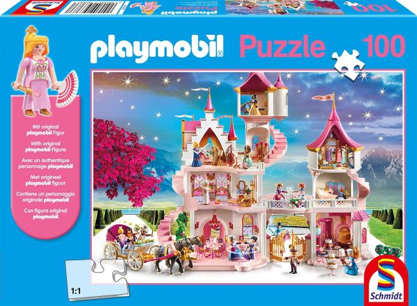 SCM56383 - Puzzle 100 Pièces Château de princesse PLAYMOBIL avec figurine - 1