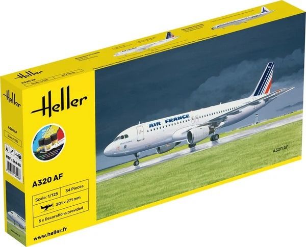 HEL56448 - Kit de démarrage avec peinture et accessoires - AIRBUS A320 Air France à assembler - 1