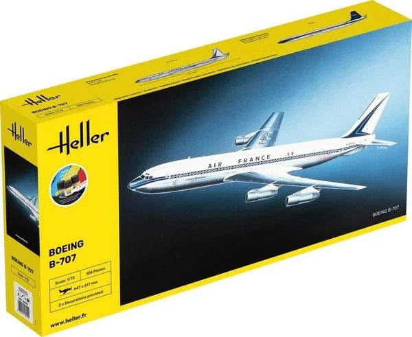 HEL56452 - Kit de démarrage avec peinture et accessoires - BOEING B-707 Air France à assembler - 1