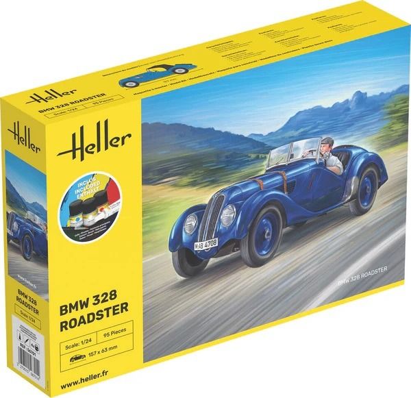 HEL56701 - Kit de démarrage avec peinture et accessoires - BMW 328 Roadster à assembler - 1
